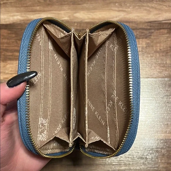 Anne Klein Navy Wallet with Gold Details - Picture 6 of 9